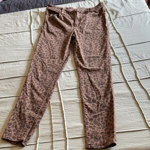 American Eagle Outfitters Brown Leopard Super high rise jegging Jeans size 10